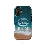 Bible verse phone cases: Isaiah 43:2 When you go through deep waters phone case iPhone 16 / Tough Case