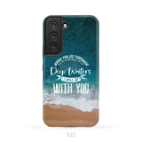 Bible verse phone cases: Isaiah 43:2 When you go through deep waters phone case Samsung Galaxy S22 / Tough Case
