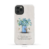 Bible Verse Phone Cases: Jeremiah 29:11 Niv Hummingbird Flowers Case iPhone 11 Pro Max / Tough