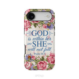 Bible Verse Phone Cases: Psalm 46:5 God Is Within Her She Will Not Fall Phone Case iPhone 17 Air / Tough Case