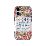Bible Verse Phone Cases: Psalm 46:5 God Is Within Her She Will Not Fall Phone Case iPhone 17 / Tough Case
