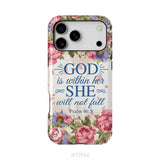 Bible Verse Phone Cases: Psalm 46:5 God Is Within Her She Will Not Fall Phone Case iPhone 17 Pro Max / Tough Case