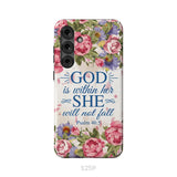 Bible Verse Phone Cases: Psalm 46:5 God Is Within Her She Will Not Fall Phone Case Samsung Galaxy S25 Plus / Tough Case