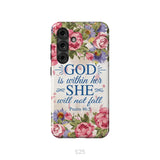 Bible Verse Phone Cases: Psalm 46:5 God Is Within Her She Will Not Fall Phone Case Samsung Galaxy S25 / Tough Case