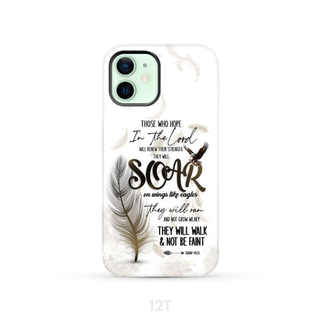 Soar on Wings Like Eagles Isaiah 40:31 Christian Phone Case iPhone 12 / Tough
