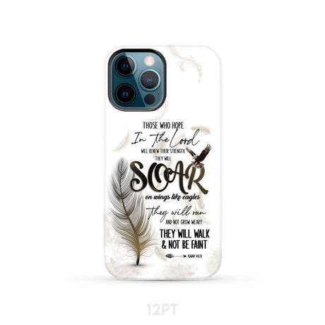 Soar on Wings Like Eagles Isaiah 40:31 Christian Phone Case iPhone 12 Pro / Tough
