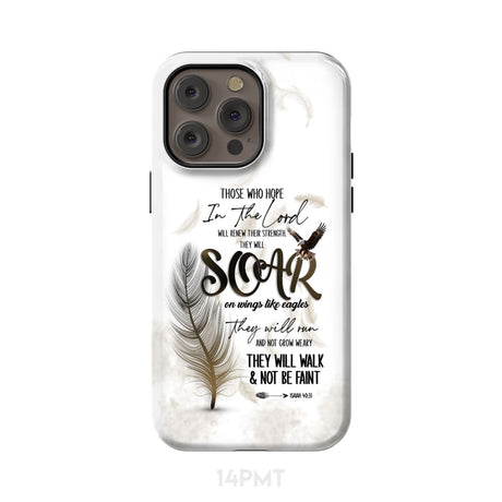 Soar on Wings Like Eagles Isaiah 40:31 Christian Phone Case iPhone 14 Pro Max / Tough