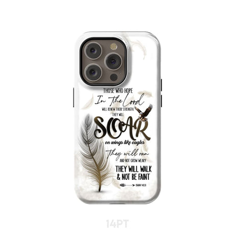 Soar on Wings Like Eagles Isaiah 40:31 Christian Phone Case iPhone 14 Pro / Tough