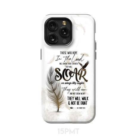 Soar on Wings Like Eagles Isaiah 40:31 Christian Phone Case iPhone 15 Pro Max / Tough