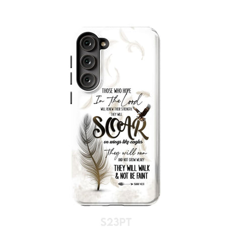 Soar on Wings Like Eagles Isaiah 40:31 Christian Phone Case Samsung Galaxy S23 Plus / Tough