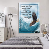 Christian wall art decor featuring Isaiah 40:31 NIV, "Those Who Hope in the Lord," with a soaring eagle, perfect faith-based home decor.