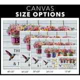Bless the Food Before Us Flowers Hanging in Jars Wall Art Canvas Size Options