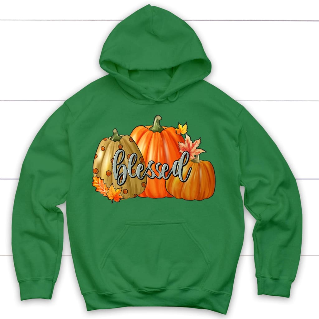 Blessed Pumpkin Hoodie Irish Green / S