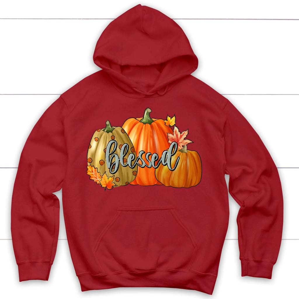 Blessed Pumpkin Hoodie Red / S