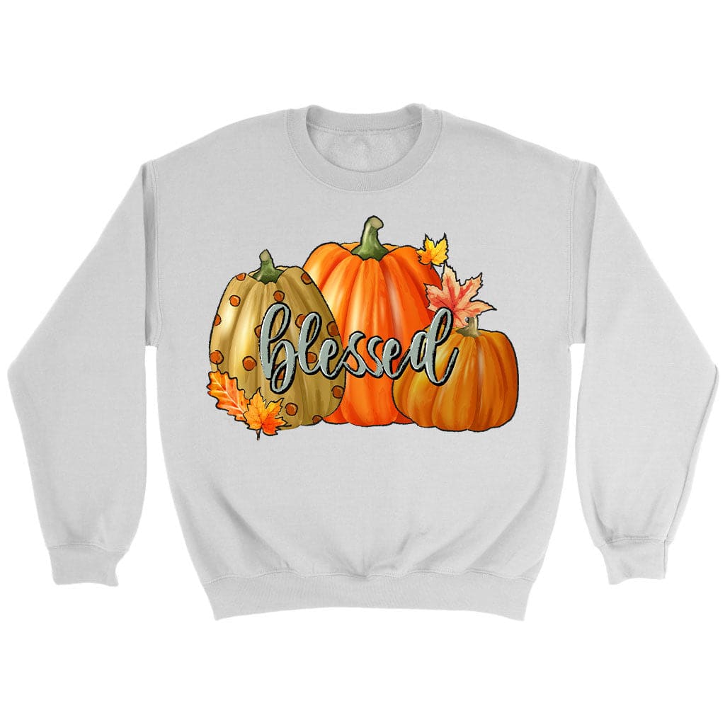 Blessed Pumpkin Sweatshirt White / S