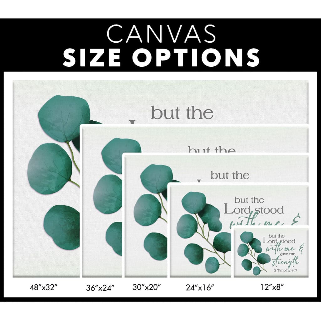 Bible verse canvas with "But the Lord stood with me," an inspirational Christian decor piece for faith-centered homes / size options.