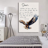 Bible verse Isaiah 40:31 on canvas, "Those Who Hope in the Lord" with eagle flying image, perfect Christian decor.