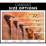 "Be Still and Know That I Am God" Psalm 46:10 Bible verse wall art canvas print with monarch butterfly / size options.
