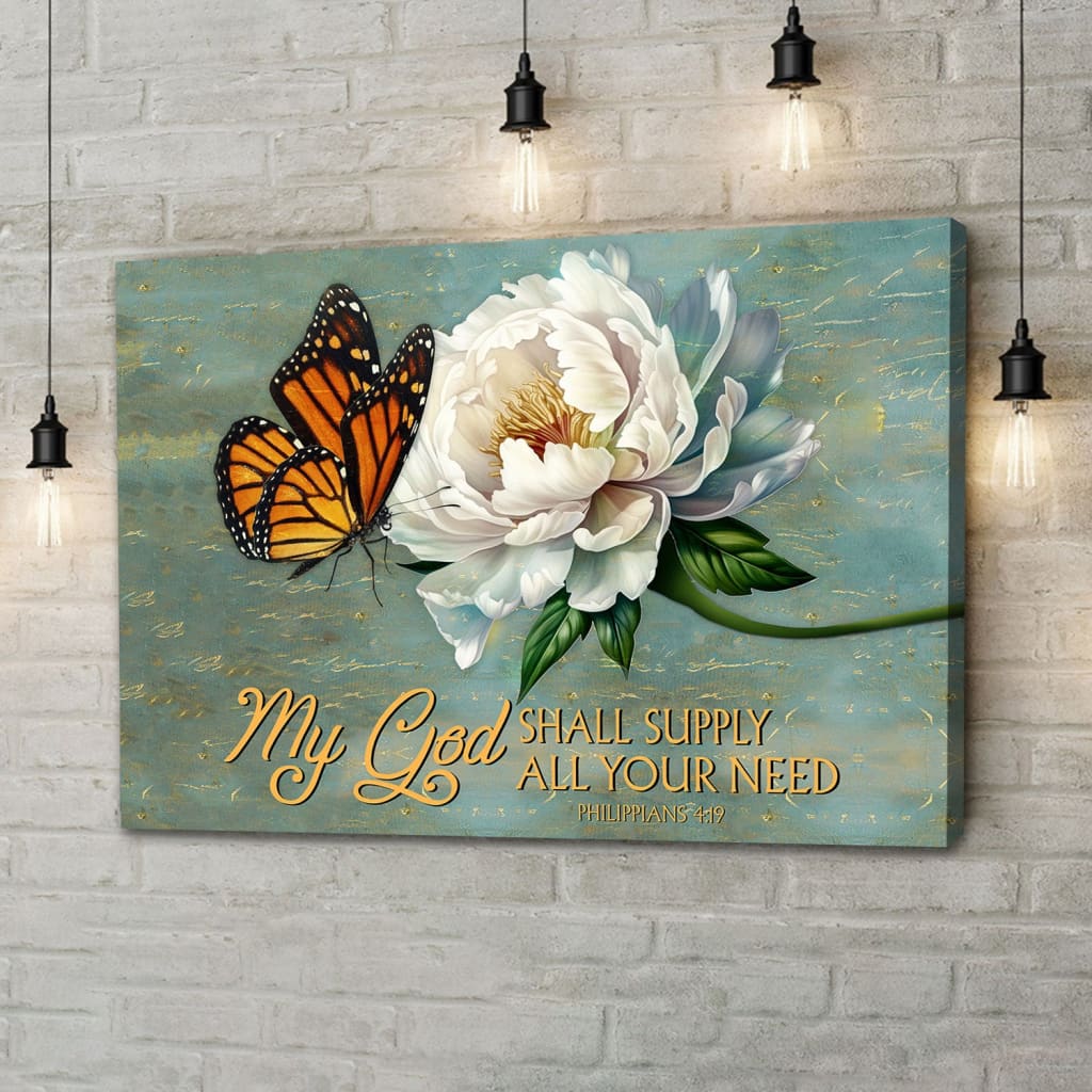 Philippians 4:19 wall art canvas
