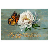 My God Shall Supply All Your Need Philippians 4:19 Monarch Butterfly Wall Art Canvas Print