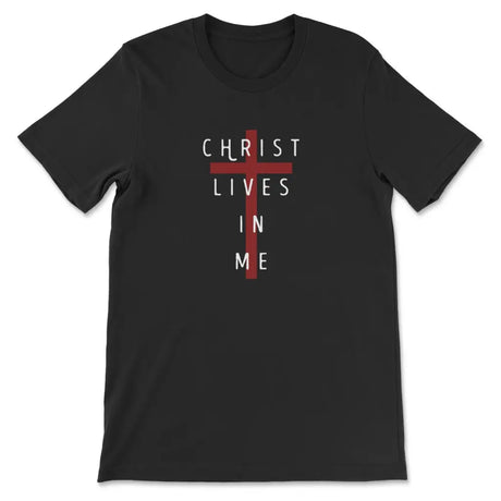 Christ Lives In Me Cross T-shirt Black / S