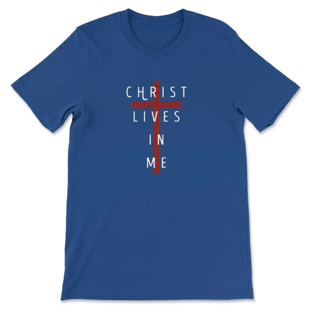 Christ Lives In Me Cross T-shirt True Royal / S