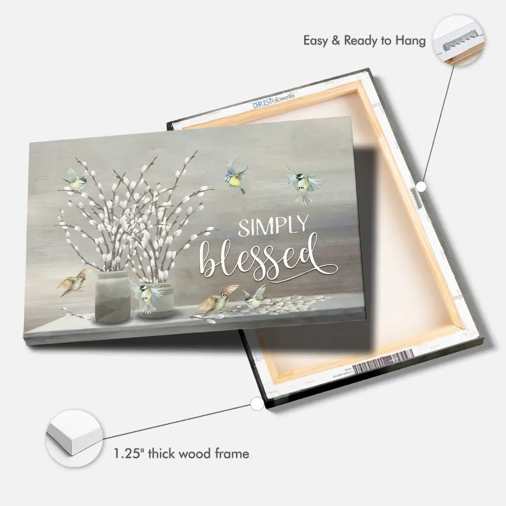 Christian Canvas Wall Art Simply Blessed Wall Decor