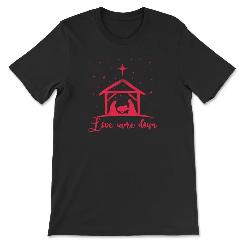 Christian Christmas Shirts: Love came down Jesus born t-shirt Black / S