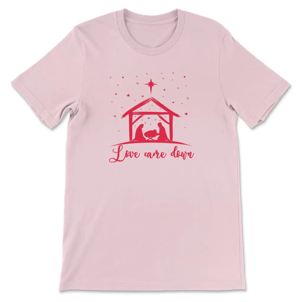 Christian Christmas Shirts: Love came down Jesus born t-shirt Pink / S