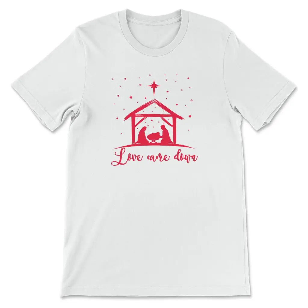 Christian Christmas Shirts: Love came down Jesus born t-shirt White / S