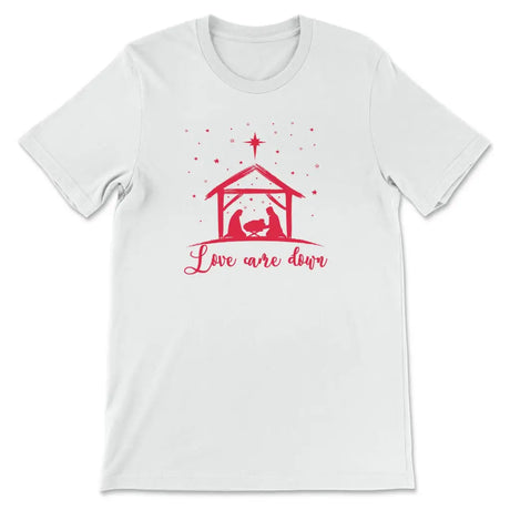 Christian Christmas Shirts: Love came down Jesus born t-shirt White / S