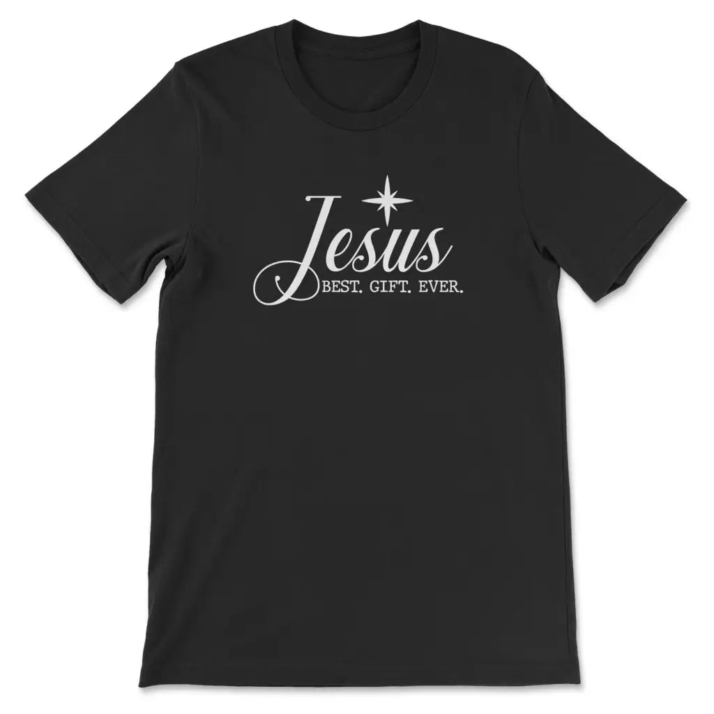Christian Christmas T-shirts: Jesus best gift ever t-shirt Black / S