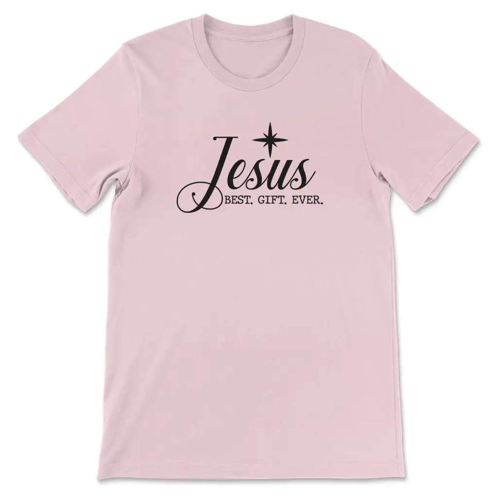 Christian Christmas T-shirts: Jesus best gift ever t-shirt Pink / S