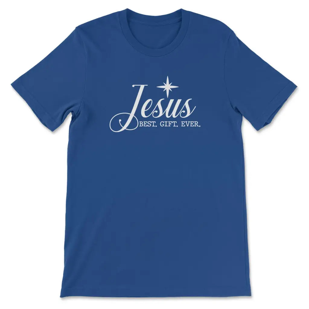Christian Christmas T-shirts: Jesus best gift ever t-shirt True Royal / S