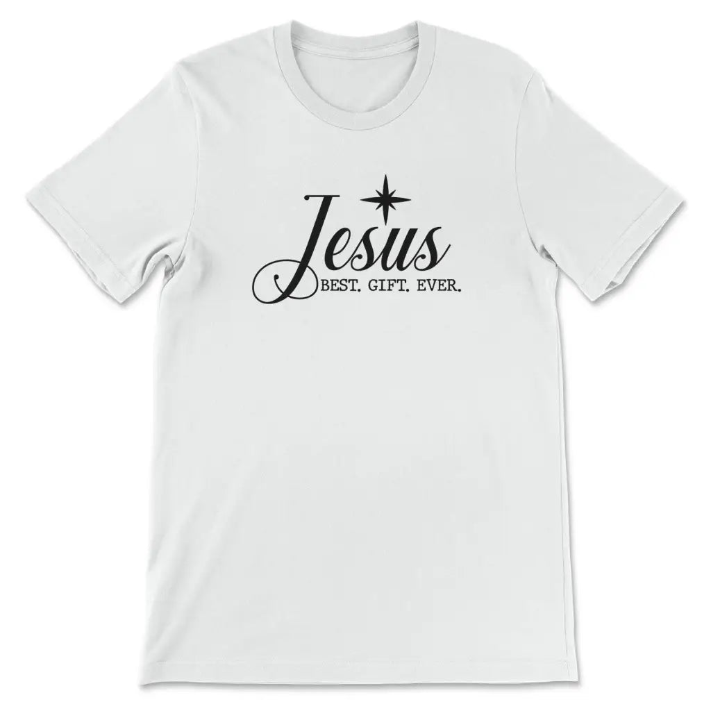 Christian Christmas T-shirts: Jesus best gift ever t-shirt White / S