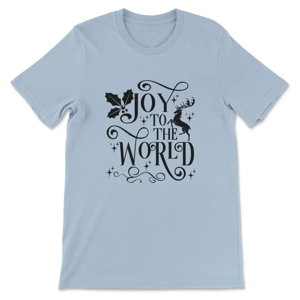 Christian Christmas t-shirts Joy to the world t-shirt Light Blue / S