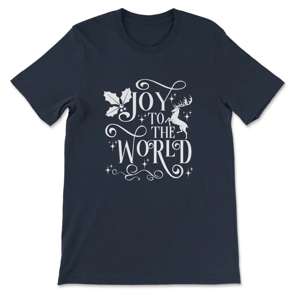 Christian Christmas t-shirts Joy to the world t-shirt Navy / S