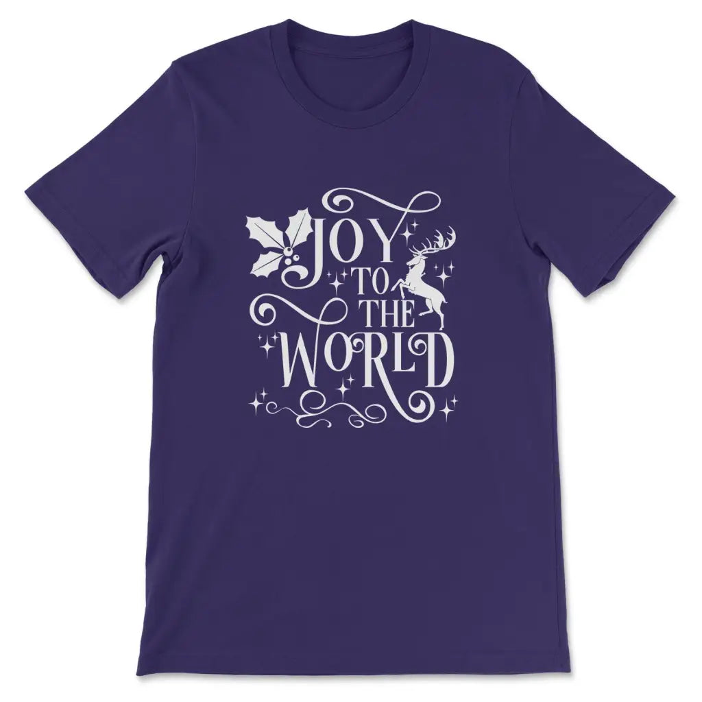 Christian Christmas t-shirts Joy to the world t-shirt Team Purple / S