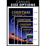 Faith-based Christmas wall art displaying "Christmas Begins With Christ" with the nativity scene, great religious holiday decor.