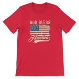Christian Patriotic t-shirts: American flag God bless America t-shirt Red / S