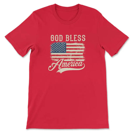 Christian Patriotic t-shirts: American flag God bless America t-shirt Red / S