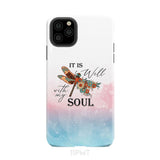 Christian phone case It is Well with My Soul Dragonfly flowers iPhone 11 Pro Max / Tough