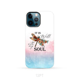 Christian phone case It is Well with My Soul Dragonfly flowers iPhone 12 Pro / Tough