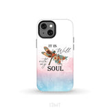 Christian phone case It is Well with My Soul Dragonfly flowers iPhone 13 Mini / Tough