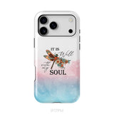 Christian Phone Case It Is Well With My Soul Dragonfly Flowers iPhone 17 Pro Max / Tough Case