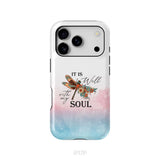 Christian Phone Case It Is Well With My Soul Dragonfly Flowers iPhone 17 Pro / Tough Case