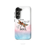 Christian phone case It is Well with My Soul Dragonfly flowers Samsung Galaxy S23 (Not for FE) / Tough