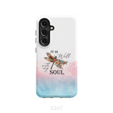 Christian phone case It is Well with My Soul Dragonfly flowers Samsung Galaxy S24 / Tough