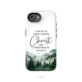 Christian phone case Philippians 4:13 I can do all things through Christ iPhone 16e / Tough Case