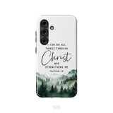 Christian phone case Philippians 4:13 I can do all things through Christ Samsung Galaxy S25 / Tough Case